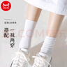 貓人6雙襪子女夏季薄款冰冰襪夏季款中筒襪純棉樂(lè )福鞋黑白色堆堆襪 曬單實(shí)拍圖