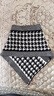 恒源祥羊絨蠶絲圍脖女套頭簡(jiǎn)約三角巾脖套保暖加厚韓版百搭護頸圍巾學(xué)生 黑色【千鳥(niǎo)格】 曬單實(shí)拍圖
