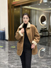 香影【咩咩絨】兩面穿麂皮絨外套女2025秋冬新款皮毛一體仿生皮草 焦糖色 S 曬單實拍圖