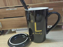 潤華年創(chuàng  )意陶瓷杯子大容量水杯馬克杯簡(jiǎn)約情侶杯帶蓋勺咖啡杯牛奶杯定制 Y姓--黑亮光金色款帶蓋勺 曬單實(shí)拍圖