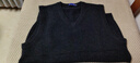 袋鼠 時(shí)尚中青年純羊絨背心男士V領(lǐng)加厚套頭針織馬甲雞心領(lǐng)坎肩毛衣 黑灰 185/3XL(建議170-185斤) 曬單實(shí)拍圖
