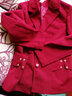 Sorrynam2026新款秋季薄款外套40-50大碼中年女洋氣小西裝外套上衣 酒紅色 2XL 建議105-120斤 曬單實(shí)拍圖