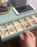靈芳 首飾盒化妝收納盒珠寶飾品整理箱多層抽屜式流行項(xiàng)鏈女生日禮物 薄荷綠荔枝紋 31.5*20.5*23.5cm 曬單實(shí)拍圖