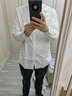 羅蒙（ROMON）牛津紡長袖襯衫男新款休閑純棉襯衣青年時尚修身襯衫 S2C81085白色 40 (建議130-140斤) 曬單實拍圖