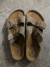 BIRKENSTOCK勃肯软木拖鞋男女同款绒面拖鞋外穿牛皮Arizona系列 男款灰色951301 43 实拍图