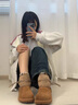 達(dá)芙妮（DAPHNE）保暖雪地靴加絨厚底短靴2025秋冬季新款套腳復(fù)古風(fēng)顯腳小女靴子 卡其綠 37 曬單實(shí)拍圖