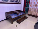 景典 紅木家具 非洲雞翅木(學(xué)名：非洲崖豆木) 羅漢床素面獨(dú)板加厚實(shí)木客廳中式床榻 1米素面羅漢床+炕幾+腳踏 1.2米以下 曬單實(shí)拍圖