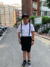 蘿卜唄唄 新款胖童禮服胖孩花童西服套裝兒童西裝加大中大童主持人服裝六一兒童節演出服鋼琴表演服王子服 短褲黑色五件套（襯衫+短褲+背帶+領(lǐng)結+襪子） 170碼建議體重115-130斤 曬單實(shí)拍圖