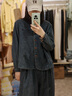 衣典零一（LEDIALYI）牛仔兩件套裝女2025春秋季新款中年休閑高級(jí)感洋氣質(zhì)寬松闊腿褲子 淺藍(lán)色 M （建議100-115斤） 曬單實(shí)拍圖