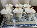 錦鳯錦鳳茶杯骨瓷蓋杯景德鎮陶瓷茶杯商務(wù)辦公杯會(huì )議杯描金茶杯可定制 江山如畫(huà)行政杯400ml 曬單實(shí)拍圖