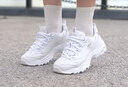 斯凱奇（Skechers）女鞋25秋季新款老爹鞋低幫休閑鞋復古小白鞋加絨保暖運動(dòng)鞋 不加絨/白色/皮面銀標小白熊 37 曬單實(shí)拍圖