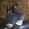 路施南粗跟切爾西靴女新品秋冬季百搭黑色短靴子英倫中跟馬丁靴真皮女靴 黑色922皮里(跟高3.5CM)雙側(cè)橡筋 37 曬單實拍圖