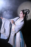 妃秀蝶（FEESHOUEY）漢服女新中式女裝裙中國(guó)風(fēng)女裝【念凡塵】魏晉古裝齊腰襦裙 米色外衣+米色里衣+紅色八破裙 L (建議身高165-170) 曬單實(shí)拍圖