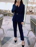 睿諾小西裝女秋季英倫風裝女裝套裝西服外套售樓處工作服休閑高端正裝 西裝+褲子(R-X19368黑色長袖) M 曬單實拍圖