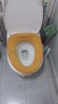 加厚馬桶坐墊針織馬桶坐墊家用冬季純色馬桶坐便器圈墊可水洗坐便套墊圈 黃色小雞帶提手 曬單實(shí)拍圖