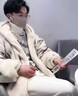 安初夏美式扎染羊羔絨棉服男加厚保暖棉衣冬季潮牌寬松連帽棉襖男裝外套 米白色 XL 曬單實拍圖