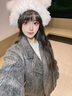 杜小閑毛呢大衣男士秋冬季新款寬松休閑痞帥英倫風(fēng)衣高級感潮流保暖外套 灰色 XL [建議125-145斤] 曬單實(shí)拍圖