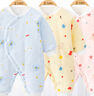 貝瑞加（Babyprints）寶寶連體衣夾棉加厚秋冬衣服嬰兒保暖哈衣按扣偏開柔軟 黃云朵73 曬單實(shí)拍圖