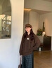 斤慕咖色連帽毛衣女秋季慵懶美拉德風(fēng)百搭寬松外套針織衫上衣女 咖色連帽毛衣 M 建議85-100斤 曬單實(shí)拍圖