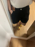茹軒松緊腰牛仔五分褲女闊腿熱褲高腰a字版短褲夏薄款卷邊時尚中褲 黑色 28(建議105-115斤左右) 曬單實(shí)拍圖