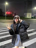 蘇奈雪初中生羽絨服女12至14歲少女童秋冬裝-16學生15大童女孩寬松面包 黑色 S(建議70-90斤) 曬單實拍圖
