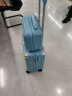 喜朗顿行李箱小型登机箱商务拉杆箱高品质箱包男女旅行箱小号飞机密码箱 挂扣子母拉链款冰川蓝 18英寸 实拍图