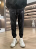 啄木鳥(niǎo)休閑褲男2025秋冬新款加絨加厚束腳褲男寬松百搭男士九分褲子男褲 8009灰色常規 XL 建議120-145斤 曬單實(shí)拍圖
