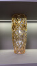 点特 欧式创意水晶玻璃彩色花瓶客厅摆件插花富贵竹水培干花简约大号 （琥珀色）网格花瓶 实拍图