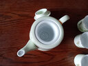 連山閣（LIAN SHAN GE）  陶瓷茶壺過(guò)濾家用泡茶器大號功夫茶具單壺帶網(wǎng)隔內膽杯子套裝沖茶壺 方壺玉蘭花陶瓷過(guò)濾一壺六杯 曬單實(shí)拍圖