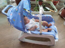 爱彼爱（Aybiay）婴儿摇摇椅哄娃神器0-1岁儿童多功摇椅推车可躺坐0-6-18个月礼物 升级款蓝-带音乐餐盘轮子遮阳棚 实拍图