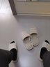 merdor 日式條紋情侶棉麻拖鞋女四季家用地板靜音室內(nèi)家居簡約亞麻拖鞋男夏季 米白色【豎條紋】 S適合36-37 曬單實(shí)拍圖