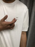 PRIDEME輕奢夏季薄款冰絲光棉無痕白色t恤男短袖修身休閑男士半袖上衣男 MG24048-白色 3XL【體重建議：160-170斤】 曬單實拍圖