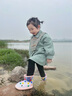 SEVEN ONLY OLINE彩虹豆透明兒童雨鞋女童可愛防水膠鞋卡通鯊魚寶寶雨靴女 公主粉 17 0 內(nèi)長(zhǎng)17cm 腳長(zhǎng)16/約4-5歲穿 曬單實(shí)拍圖