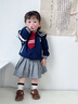 幼歌（YOUGE）嬰幼兒春季學(xué)院風(fēng)復(fù)古格紋百褶裙寶寶俏皮可愛半身裙潮 藍(lán)色 80 cm（建議身高73-90） 曬單實(shí)拍圖
