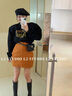 熒蒂（YINGDI）連衣裙休閑運(yùn)動(dòng)套裝女2025新款春秋穿搭一整套衛(wèi)衣女半身裙兩件套 黑色衛(wèi)衣+橘色短裙【套裝】 M 【90-100斤】 曬單實(shí)拍圖