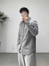 羅蒙襯衫男秋冬新款條加絨加厚紋長(zhǎng)袖襯衣男士休閑外套上衣潮 LX-Z513灰色加絨 XL 曬單實(shí)拍圖