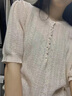 AEMAPE2025夏季新款淑女氣質(zhì)女式上衣V領(lǐng)休閑時(shí)尚顯瘦顯白短袖針織T恤女 米白色 L (105-115斤拍) 曬單實(shí)拍圖