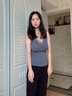 妙奕嘉保暖內(nèi)衣背心女吊帶帶胸墊發(fā)熱文胸?zé)o痕內(nèi)搭打底衫女士胸罩一體 灰色石墨烯交叉網(wǎng)紗背心 M 帶胸墊（建議85-105斤） 曬單實拍圖