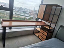 歐麗雅LOFT實(shí)木家用書(shū)桌書(shū)柜組合鐵藝臺式電腦工作臺辦公桌復古學(xué)習桌子200*50+右書(shū)柜 曬單實(shí)拍圖