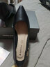 蜘蛛王女鞋真皮工作鞋女職業(yè)單鞋軟底舒適上班高跟鞋細跟200786 黑色 38 (240mm) 曬單實(shí)拍圖