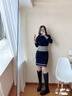 狄德拉大碼女靴41一43煙筒靴女胖mm粗腿大筒圍高筒靴厚底粗跟長筒騎士靴 黑色(單里) 39 (245mm) 偏大一碼，腳瘦拍小一碼 曬單實(shí)拍圖
