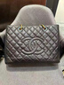香奈兒（Chanel）【二手99新】香奈兒Chanel GST PST CF女包黑金黑銀 荔枝皮 手提 單肩女士手袋 閑置未使用黑金 曬單實(shí)拍圖