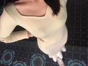 雅格羅伊后媽裙春秋款白色V領(lǐng)針織毛衣連衣裙女性感辣妹小媽裙風(fēng)衣內(nèi)搭 杏色[秋裝搭配一整套/御姐風(fēng)/凸 M 曬單實(shí)拍圖