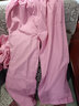 貓人（MiiOW）純棉女中醫艾灸理療服艾灸服長(cháng)袖長(cháng)褲前后開(kāi)系扣按摩服汗蒸服浴服 粉紅色 純棉長(cháng)款前后開(kāi)女 XXL 曬單實(shí)拍圖