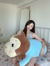 艾筱扬猴子玩偶抱枕长条娃娃女生睡觉抱毛绒玩具女孩生日妇女节礼物 棕色圆眼（开心每一天） 1.3米 实拍图
