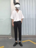 花花公子（PLAYBOY）【兩件裝】西褲男正裝西裝褲男西服褲子商務(wù)休閑工作墜感免燙韓版 黑+藍 31 曬單實(shí)拍圖