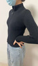 高領(lǐng)毛衣女緊身短款冬氣質(zhì)修身針織開衫上衣女半長袖拉鏈外套 黑色 均碼 曬單實拍圖