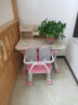 得力（deli）87006儿童学习桌椅套装 带书架可升降 楹木芯选材 80CM 粉色 实拍图