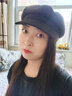 昏鏡貝雷帽子女顯臉小文藝復古報童帽畫(huà)家帽百搭八角帽英倫款 毛呢黑色 56-58CM 曬單實(shí)拍圖