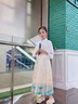 迪士尼（Disney）女童馬面裙?jié)h服連衣裙洋氣兒童裝中國風夏季中大童小女孩古裝套裝 米杏色 160碼  建議身高145-155CM 曬單實拍圖